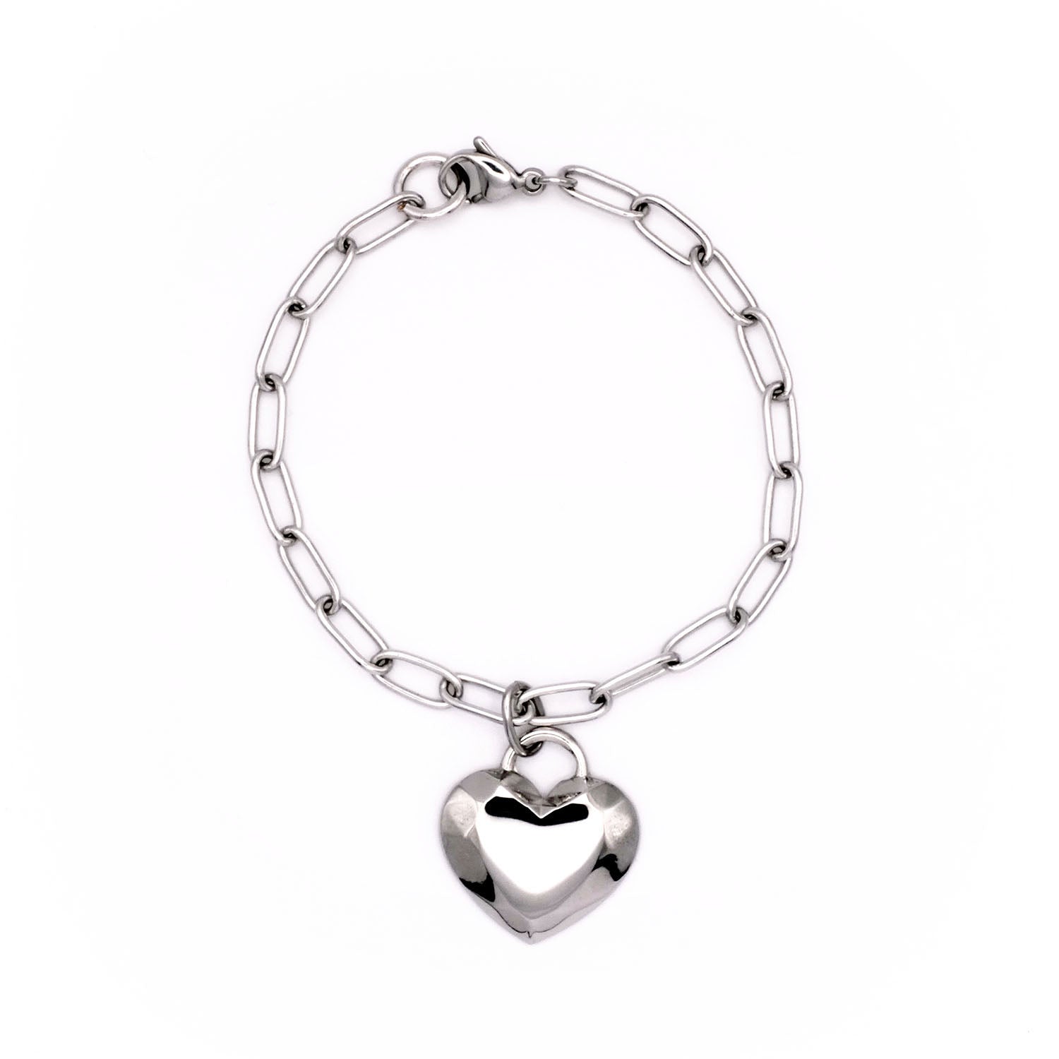 Silver Heart Facet Bracelet - AELV.CO