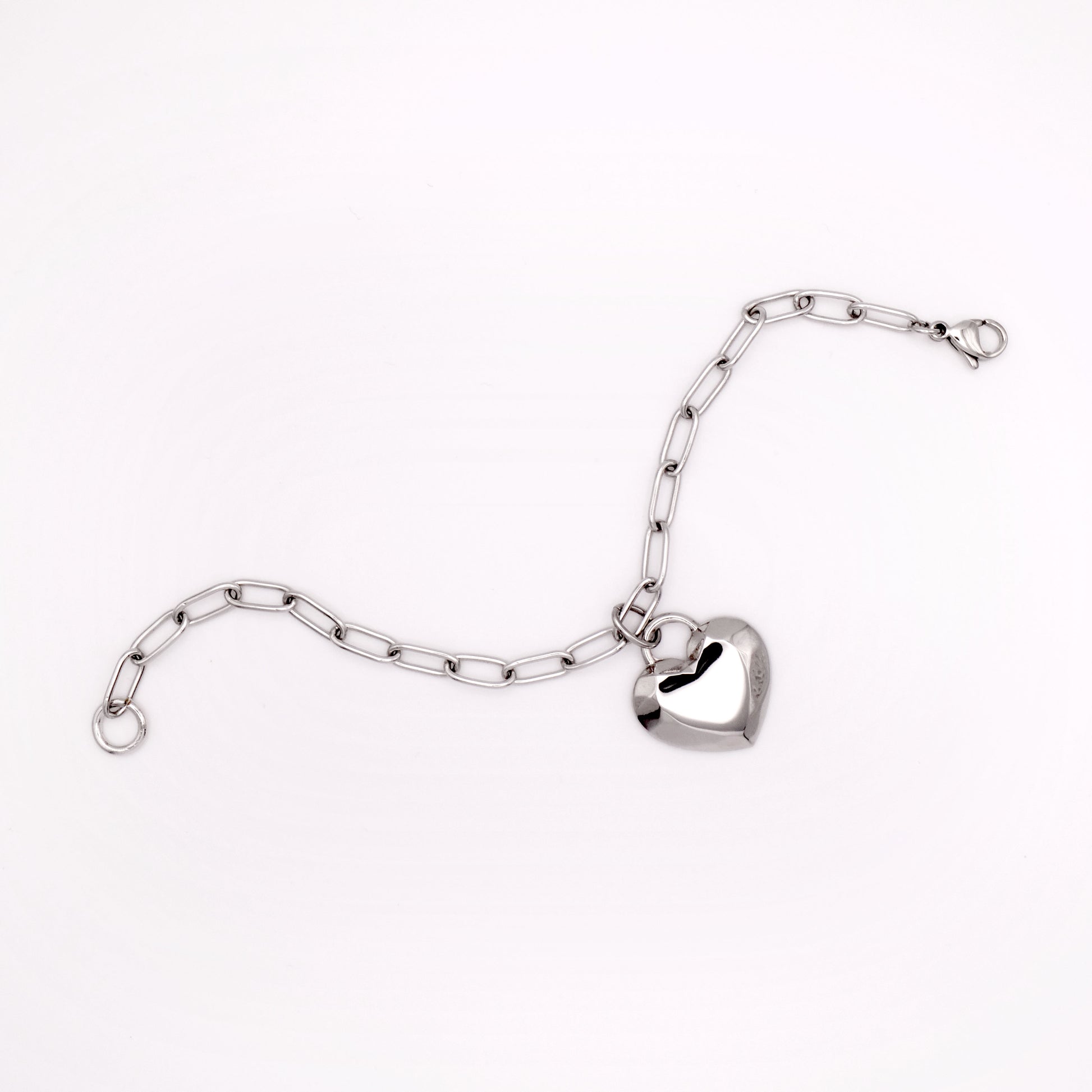 Silver Heart Facet Bracelet - AELV.CO