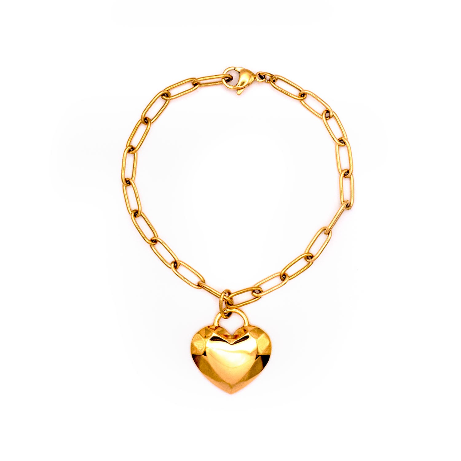 Gold Heart Facet Bracelet - AELV.CO