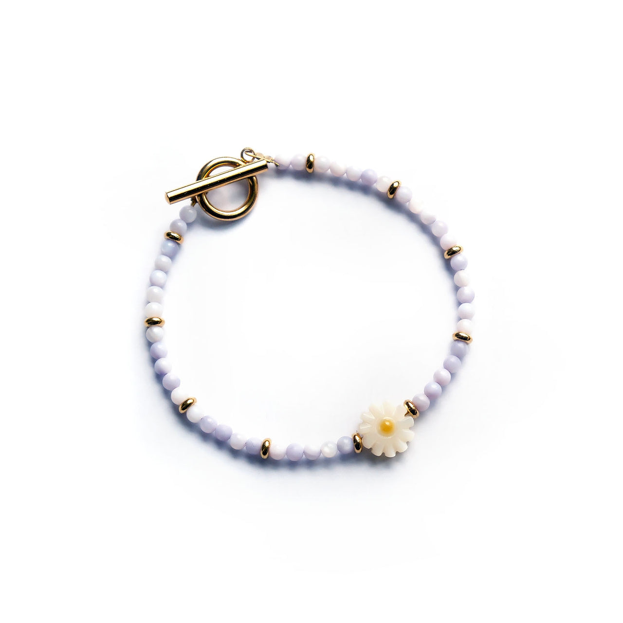 Daisy Lilac Beads Bracelet