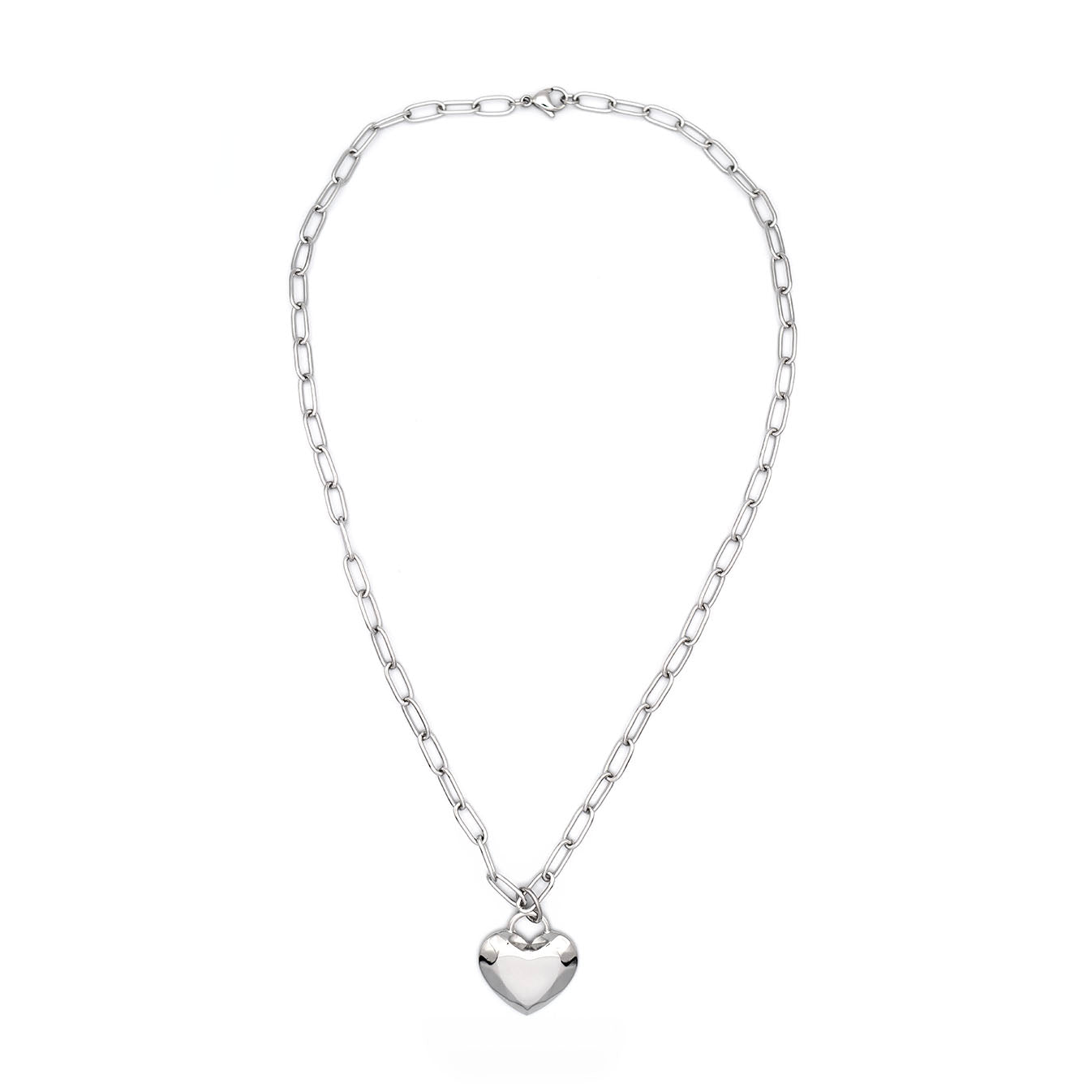 Silver Heart Facet Necklace - AELV.CO