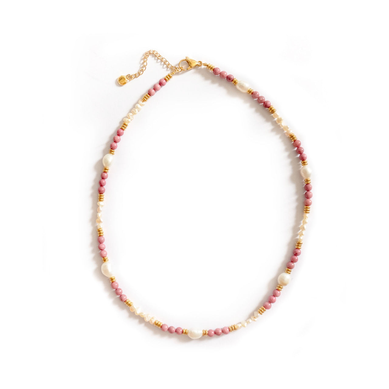 Rhodochrosite Pearl Necklace