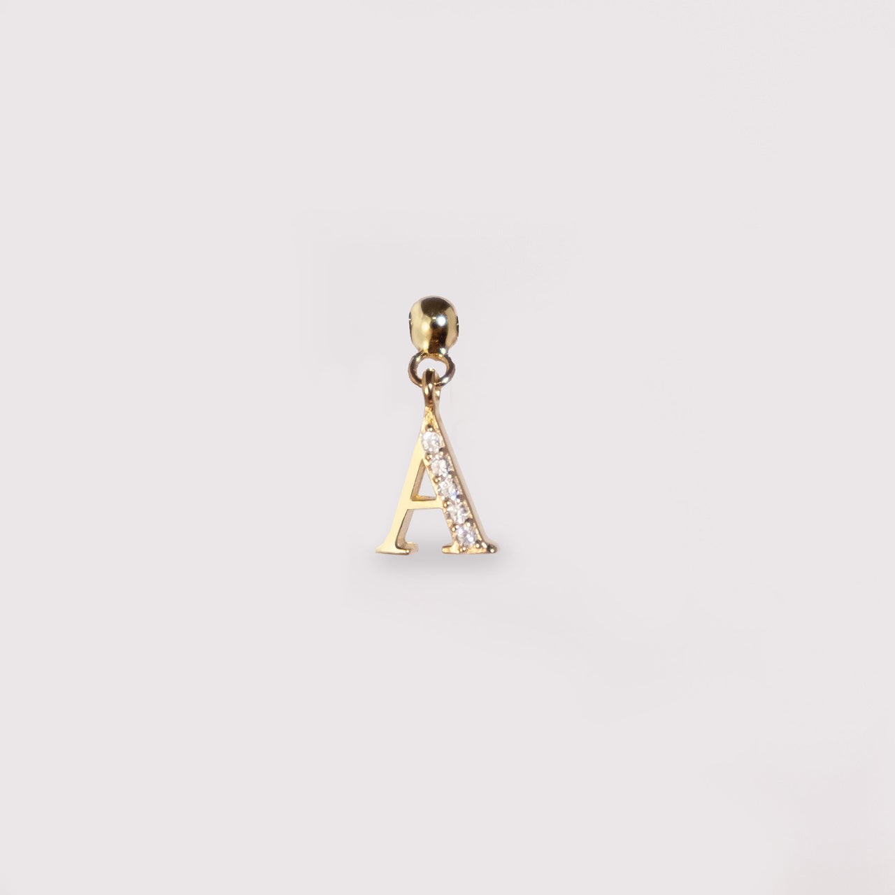 Crystal Alphabet Charm (Gold)