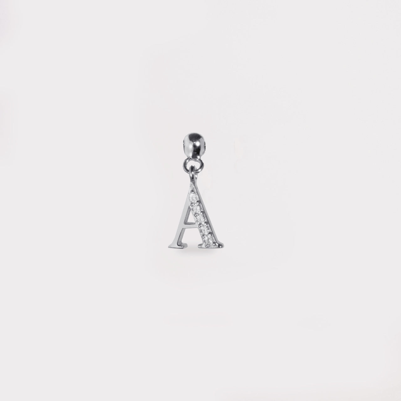 Crystal Alphabet Charm (Silver)