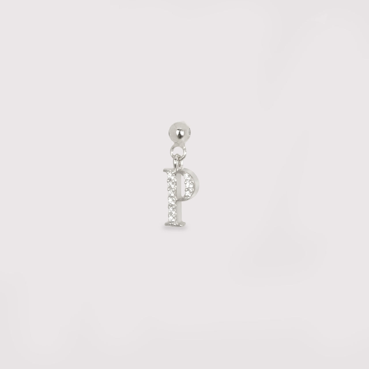 Crystal Alphabet Charm (Silver)