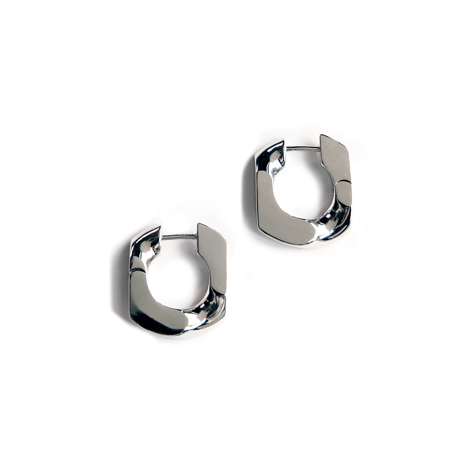 Edgy Cuban Silver Earrings - AELV.CO
