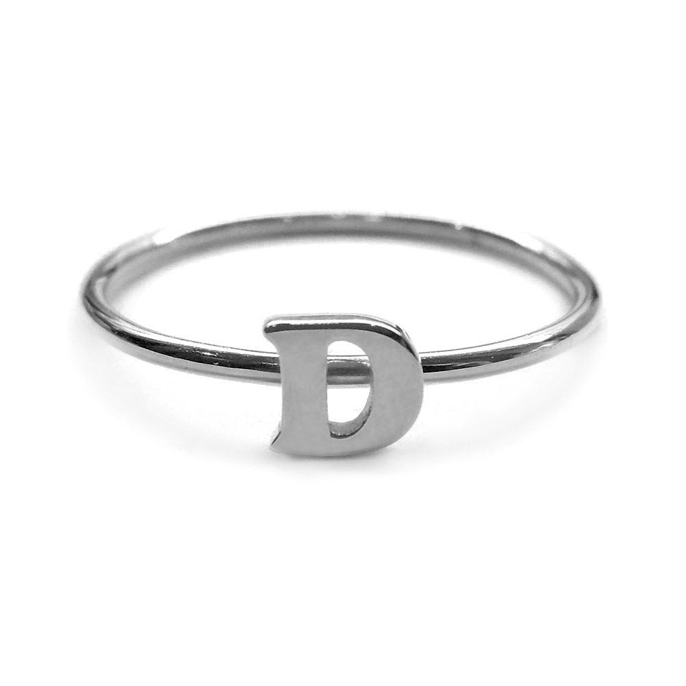 Alphabet Ring A - M (Black Silver) - Chainless Brain