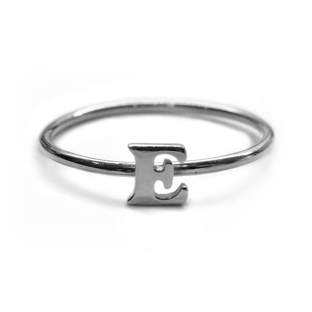 Alphabet Ring A - M (Black Silver) - Chainless Brain