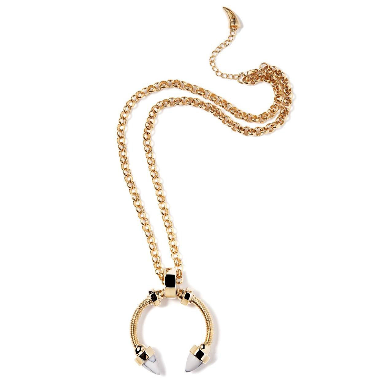 White Marble Bolts Necklace - Chainless Brain