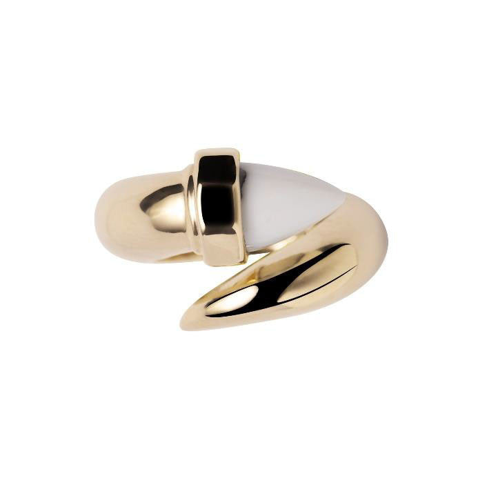 White Marble Bolts Ring - Chainless Brain