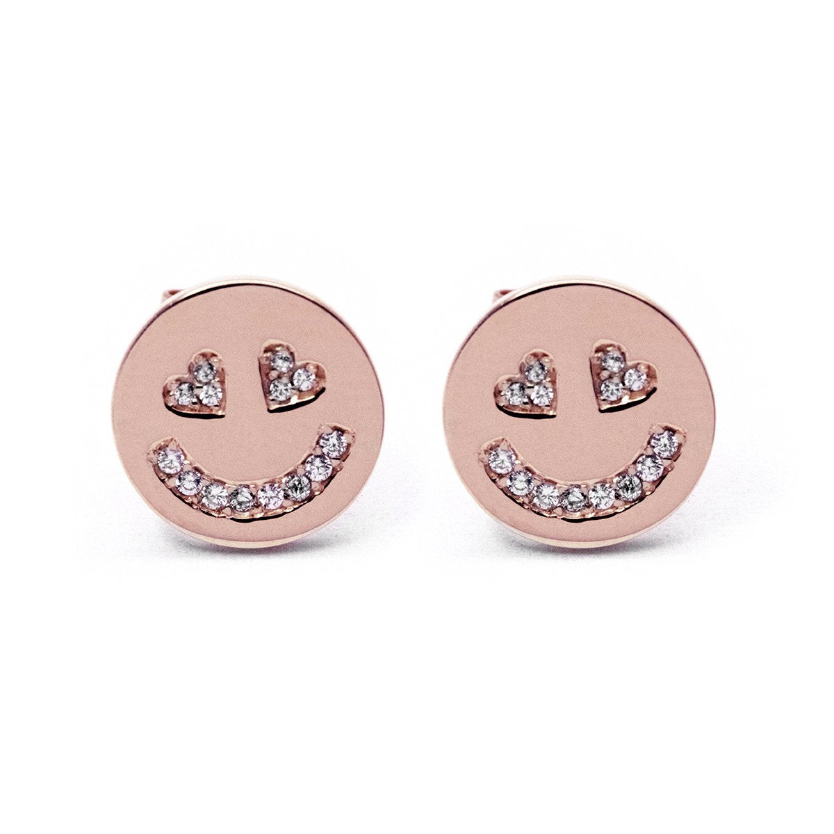 In Love Face Earrings (Rose Gold) - Chainless Brain