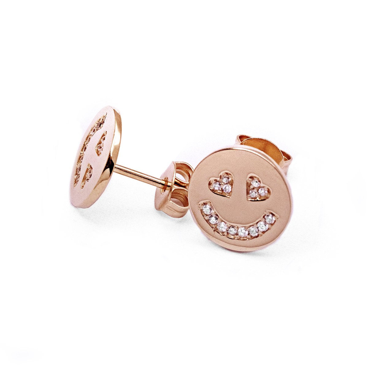 In Love Face Earrings (Rose Gold) - Chainless Brain