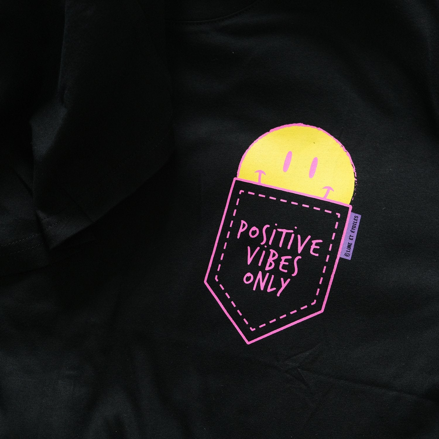 Positive Vibes Only Black Tee - Chainless Brain