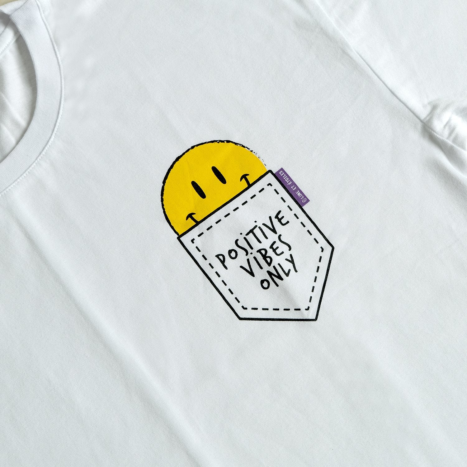 Positive Vibes Only White Tee - Chainless Brain