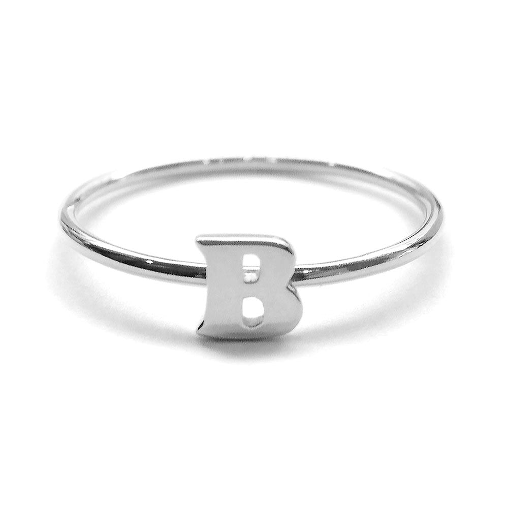 Alphabet Ring A - M (Silver) - Chainless Brain
