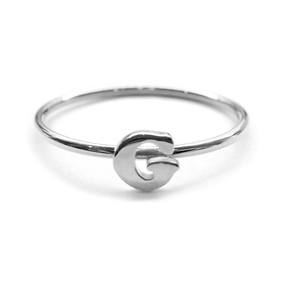 Alphabet Ring A - M (Silver) - Chainless Brain