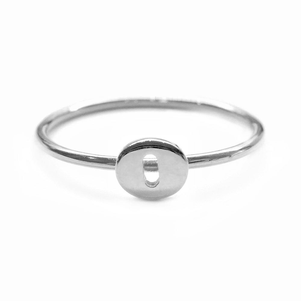 Alphabet Ring N - Z, & (Silver) - Chainless Brain