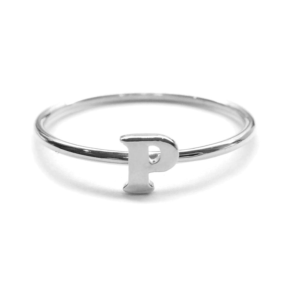 Alphabet Ring N - Z, & (Silver) - Chainless Brain