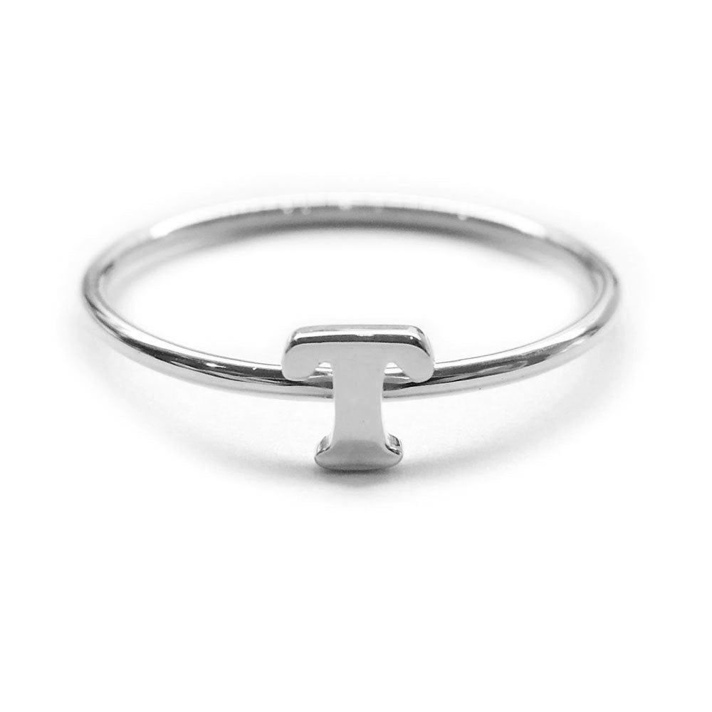 Alphabet Ring N - Z, & (Silver) - Chainless Brain