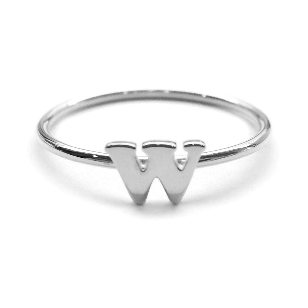 Alphabet Ring N - Z, & (Silver) - Chainless Brain