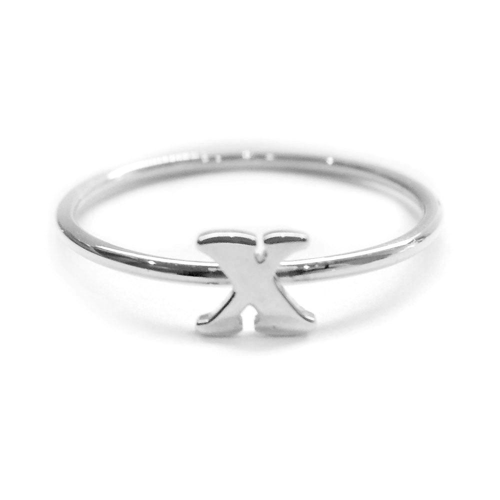 Alphabet Ring N - Z, & (Silver) - Chainless Brain