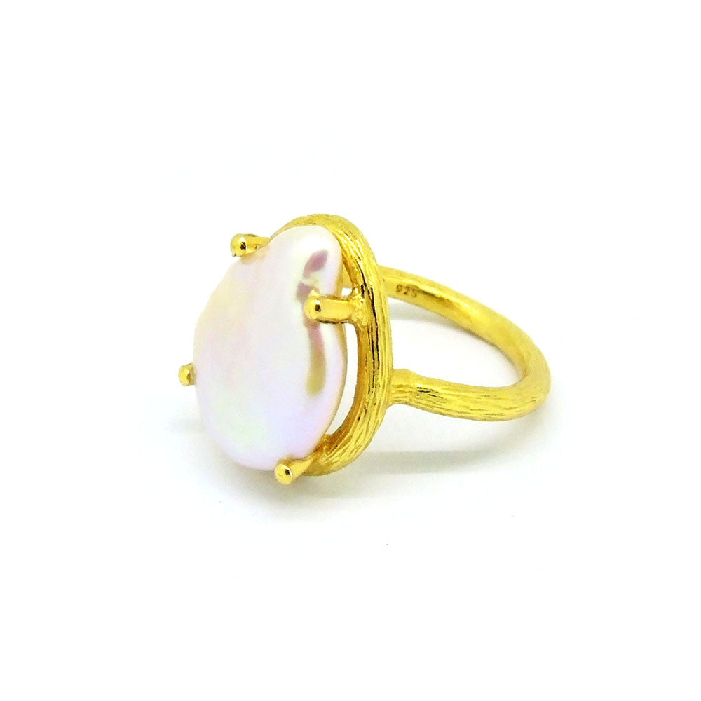 Pearl Ring (Yellow Gold) - Chainless Brain