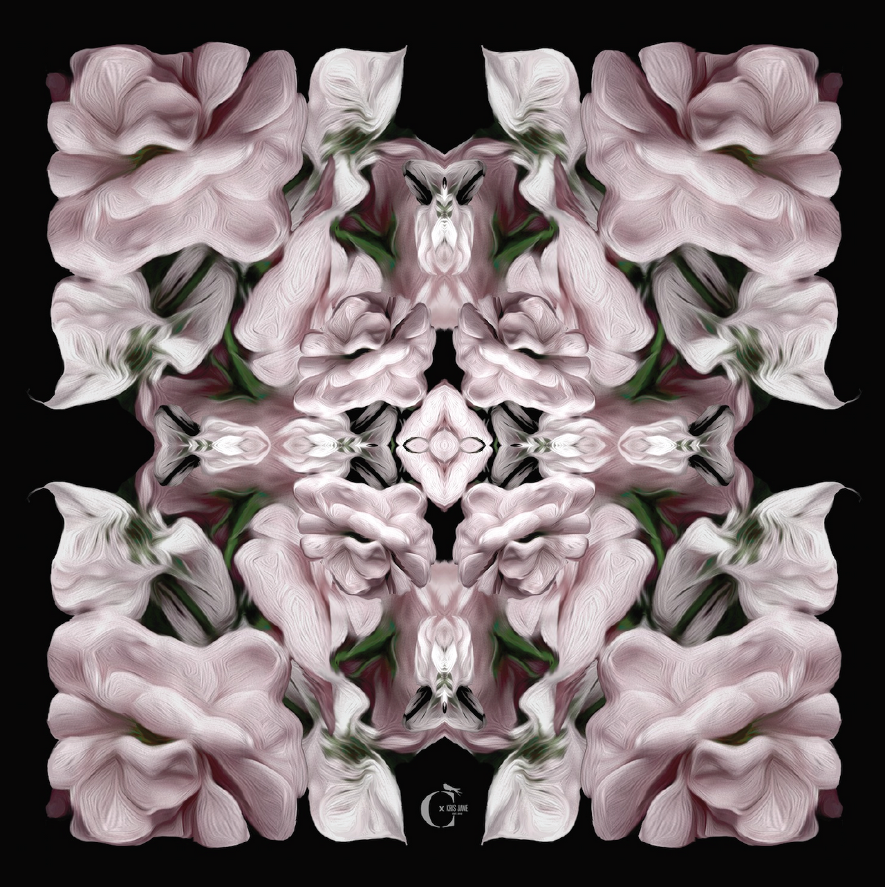 Black Pink Petals Scarf - Chainless Brain