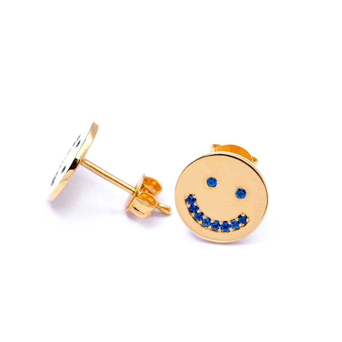 Smiling Face Earrings (Blue) - AELV.CO