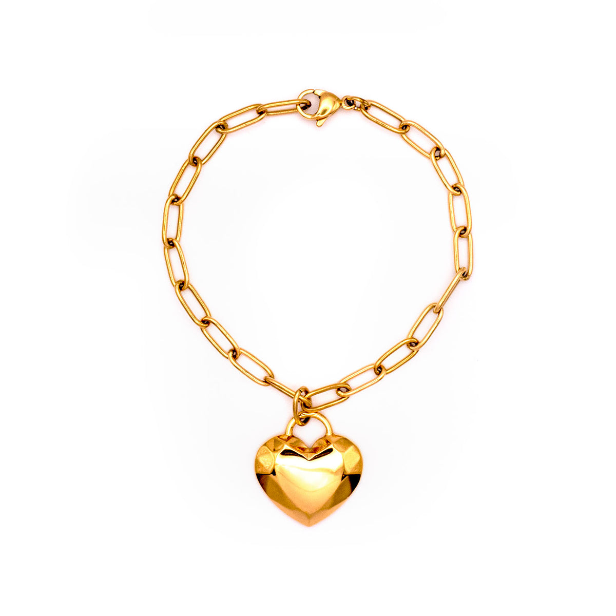 Gold Heart Facet Bracelet - AELV.CO