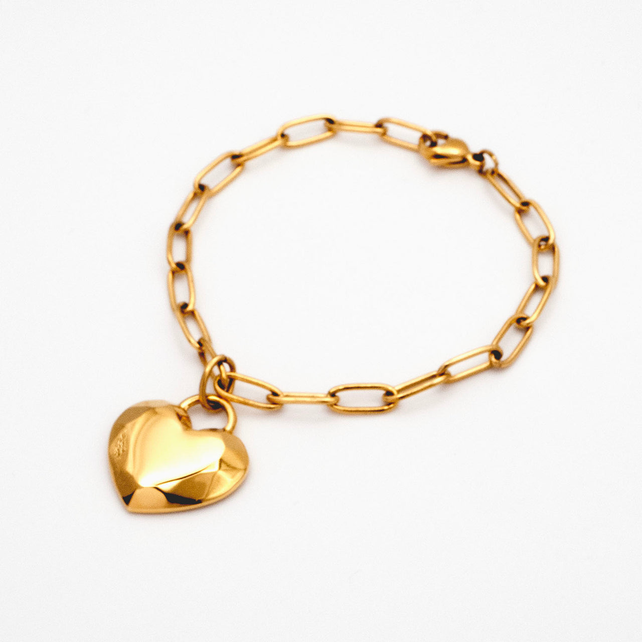 Gold Heart Facet Bracelet