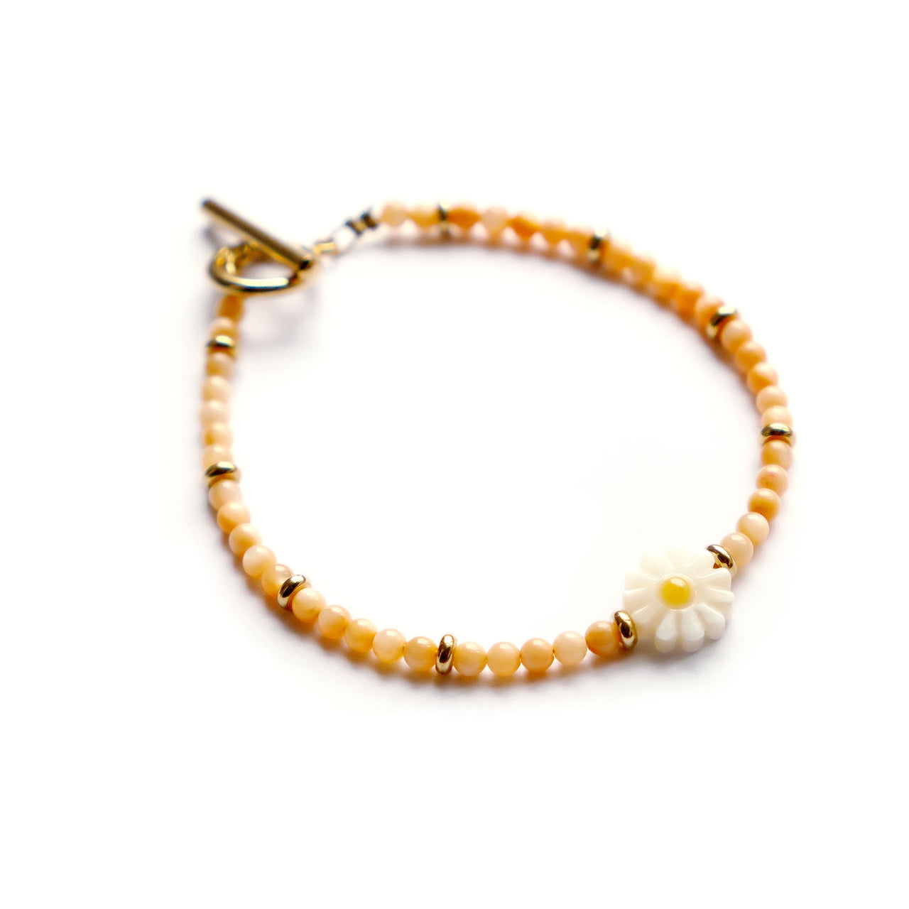 Daisy Orange Beads Bracelet