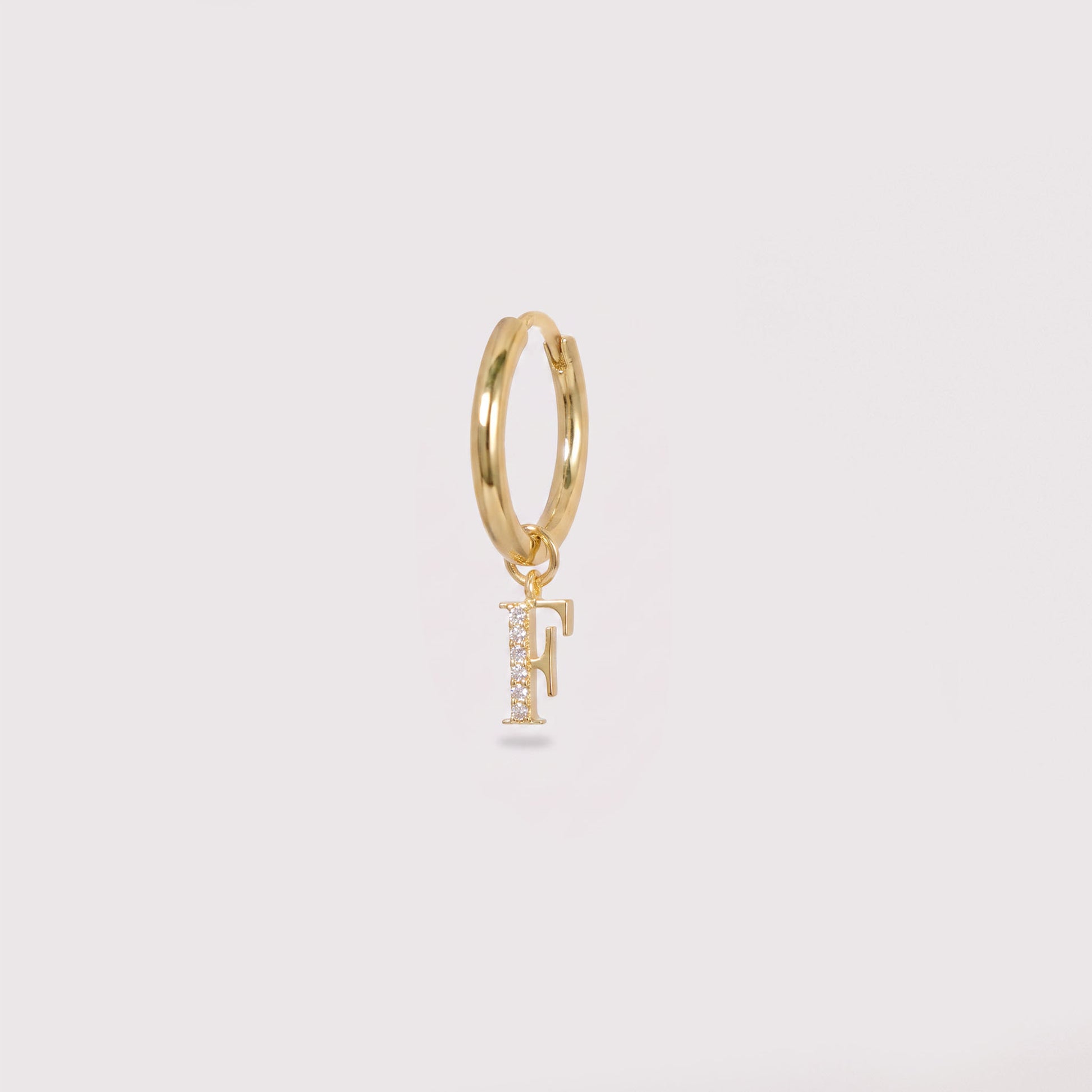Crystal Alphabet Earring (Gold) - AELV.CO