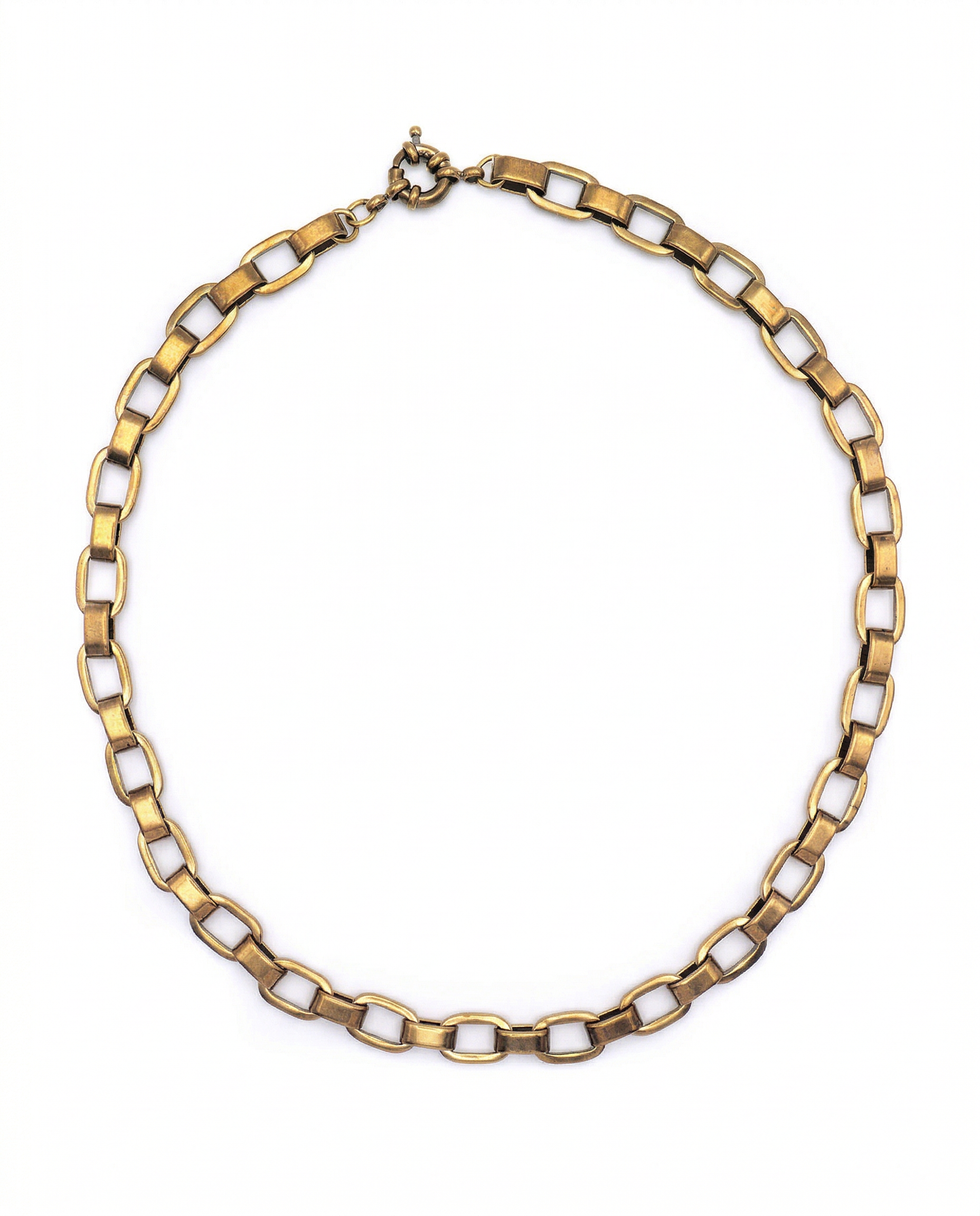 Antique Gold Brass Necklace - AELV.CO