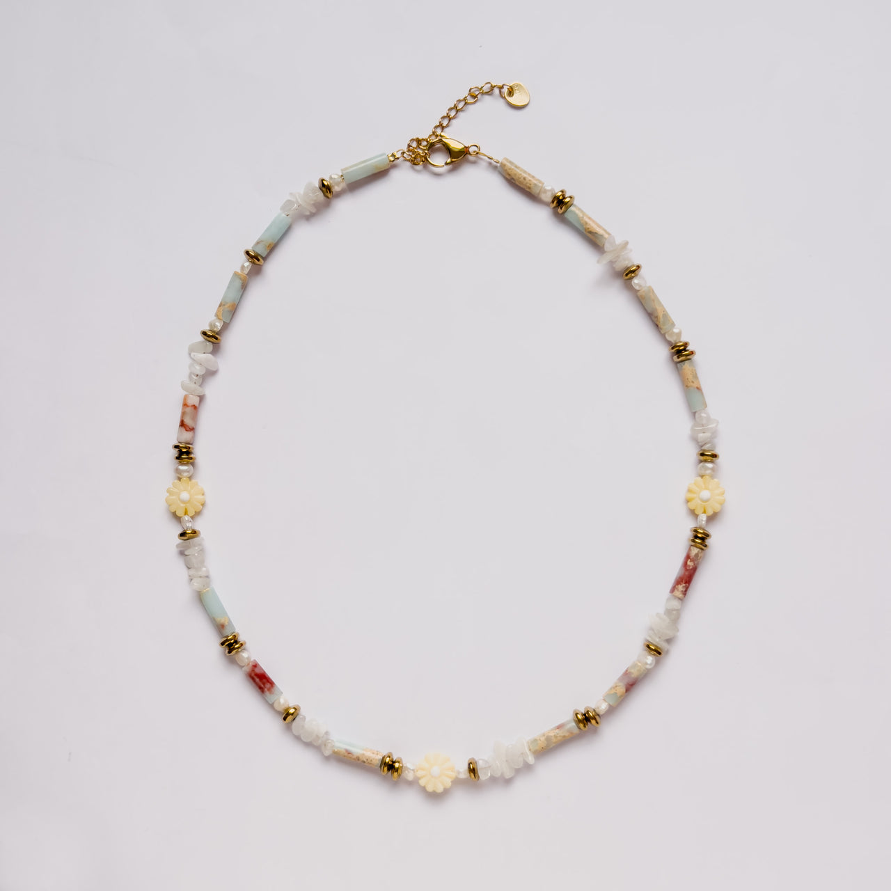 Yellow Daisy Beaded Necklace