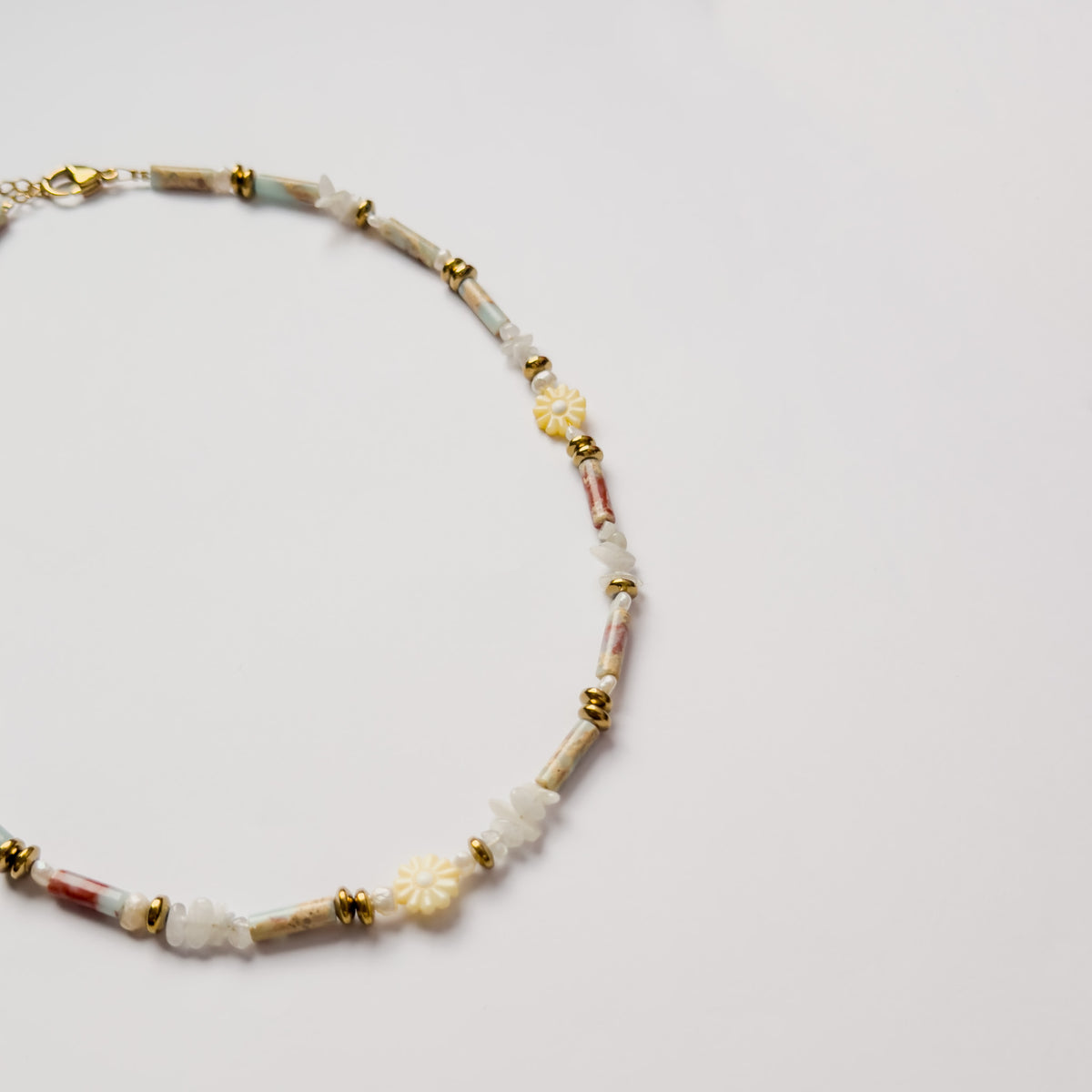 Yellow Daisy Beaded Necklace