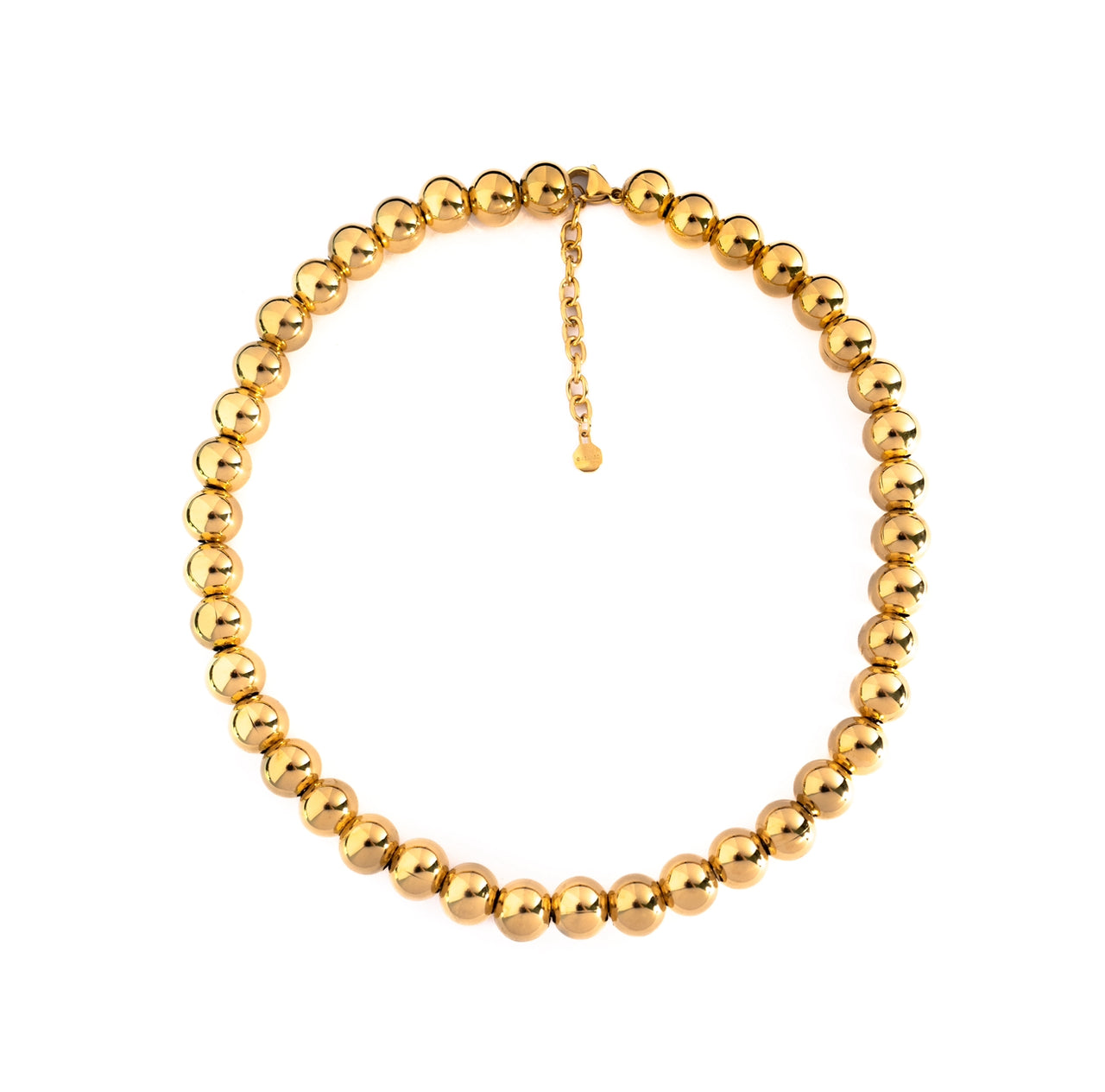 Golden spheres necklace