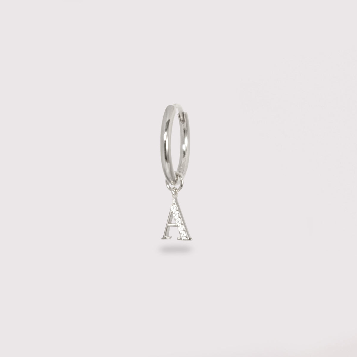 Crystal Alphabet Earring (Silver) - AELV.CO