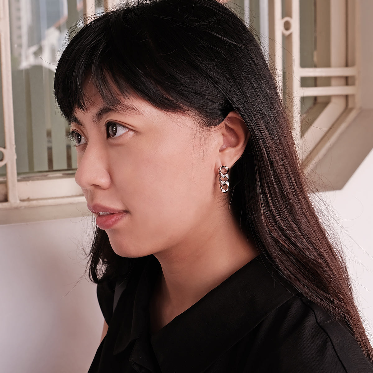Cuban Silver Earrings - AELV.CO