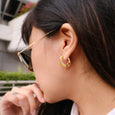 Edgy Cuban Gold Earrings