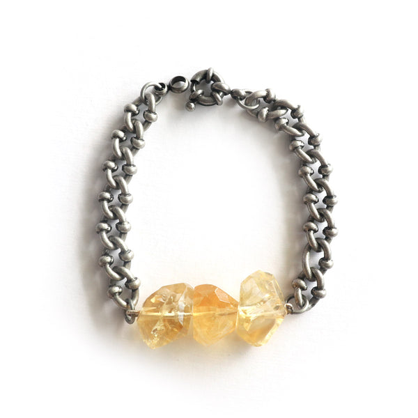 Citrine Silver Bracelet - Chainless Brain