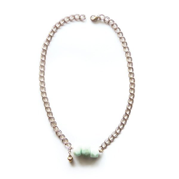 Amazonite Gold Necklace - Chainless Brain