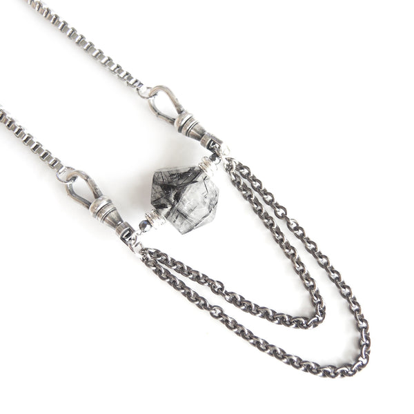 Black Rutilated Quartz Necklace - Chainless Brain