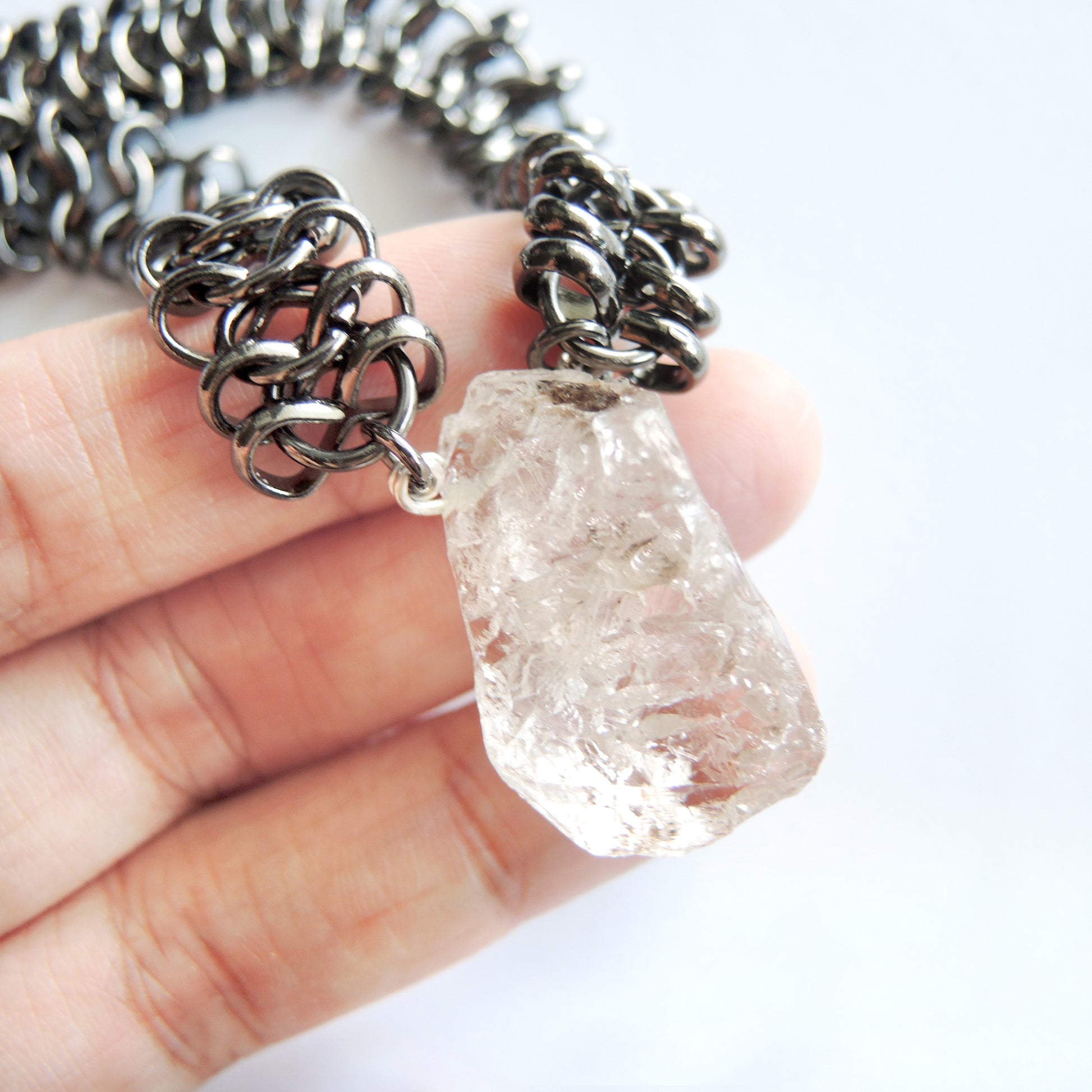 Chunky Herkimer Diamond Necklace - Chainless Brain