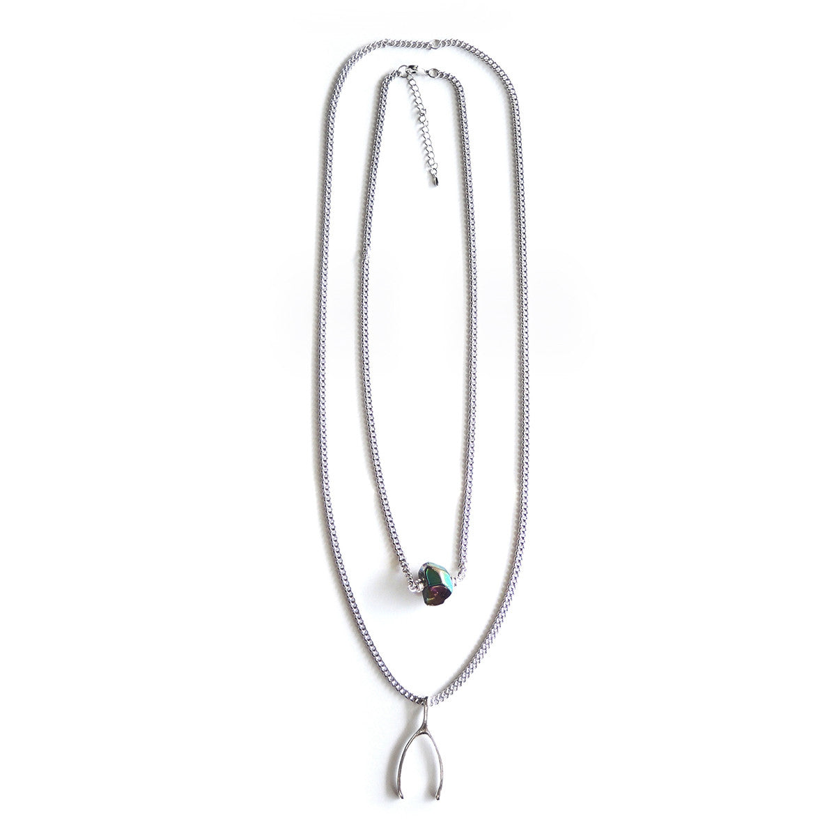 Aura Quartz Wishbone Necklace - Chainless Brain