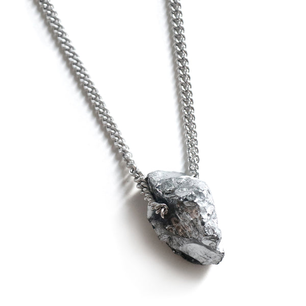 Silver Titanium Quartz Necklace - Chainless Brain