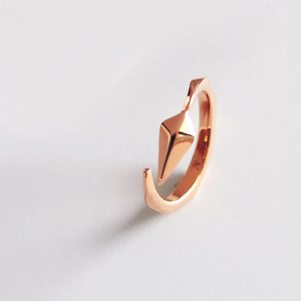 Diamond Facet Ring (Rose Gold) - Chainless Brain
