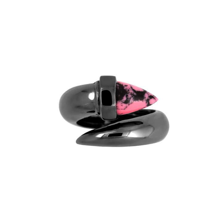 Pink Marble Bolts Ring - Chainless Brain