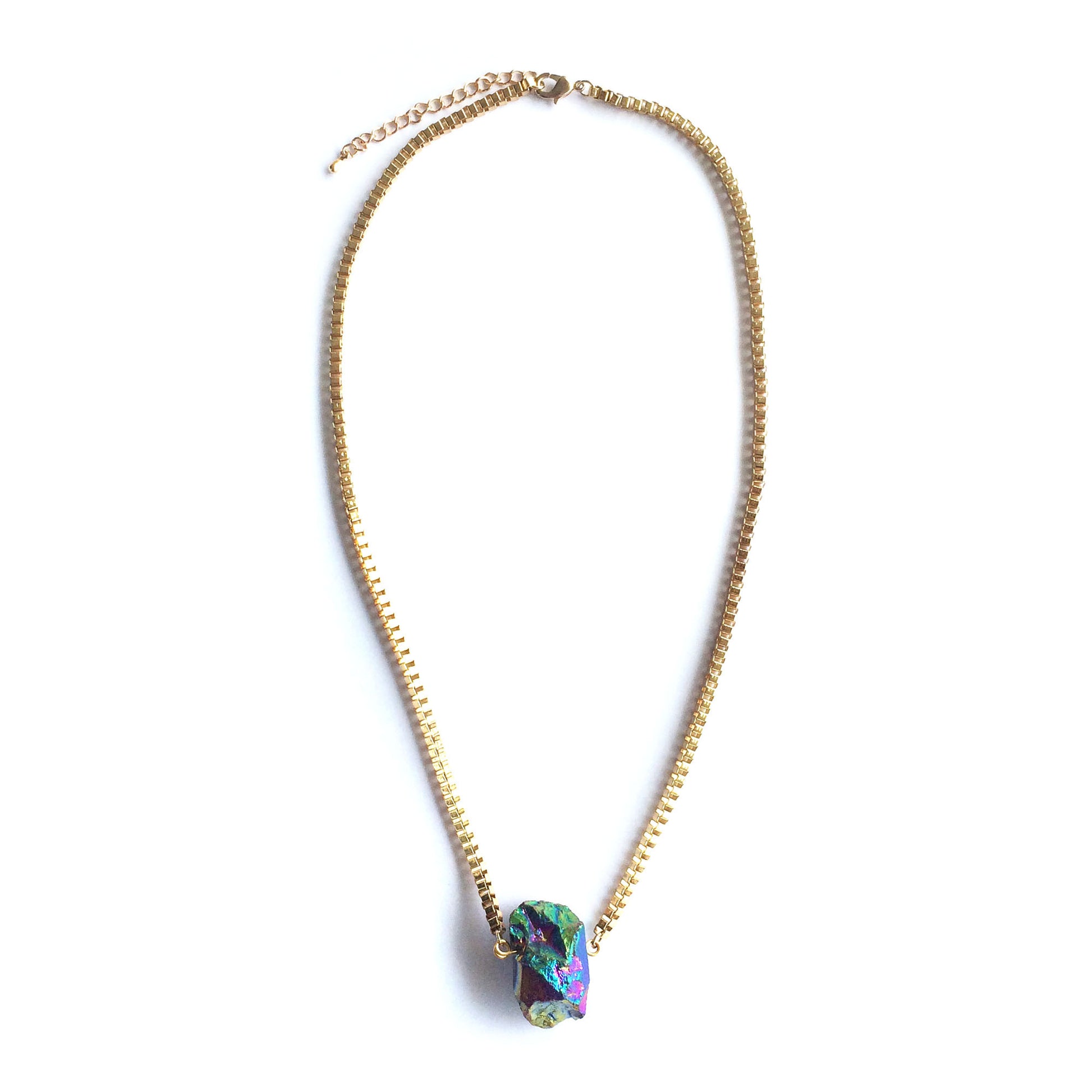 Aura Quartz Necklace (Gold) - Chainless Brain