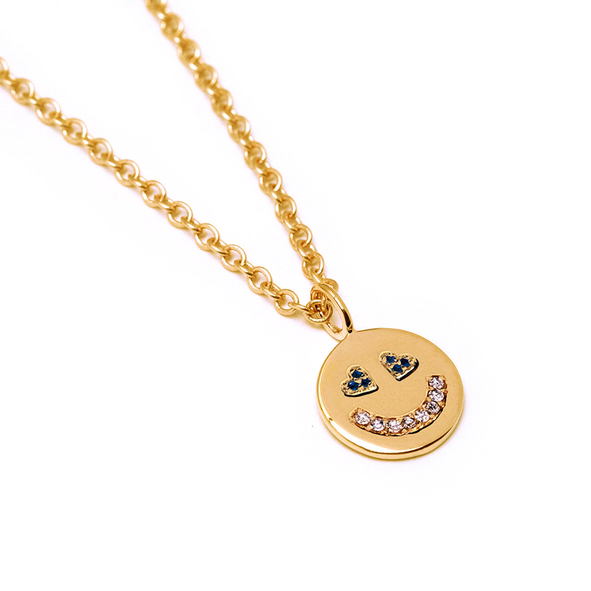 In Love Face Necklace (Blue)