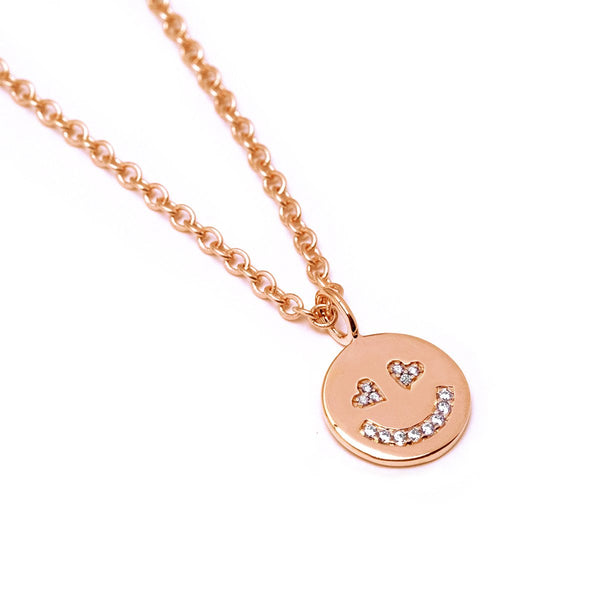 In Love Face Necklace (Rose Gold) - Chainless Brain